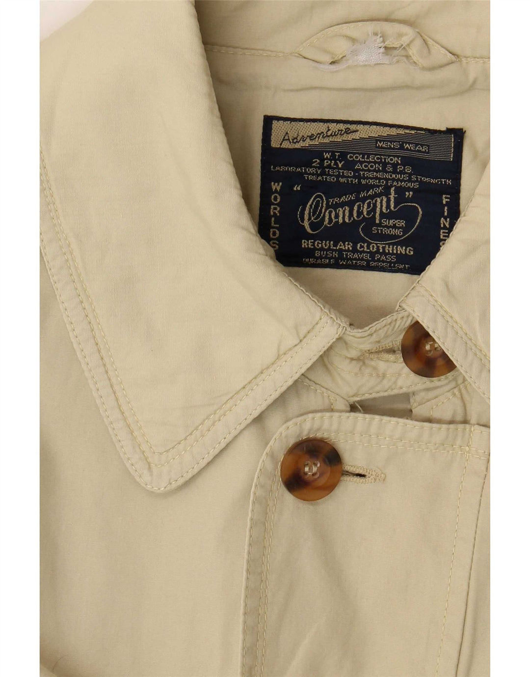 Vintage Mens Military Jacket UK 38 Medium Beige