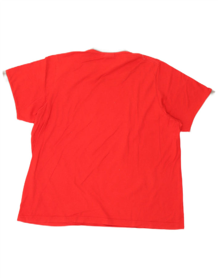 Adidas Mens Graphic T-Shirt Top Medium Red Cotton