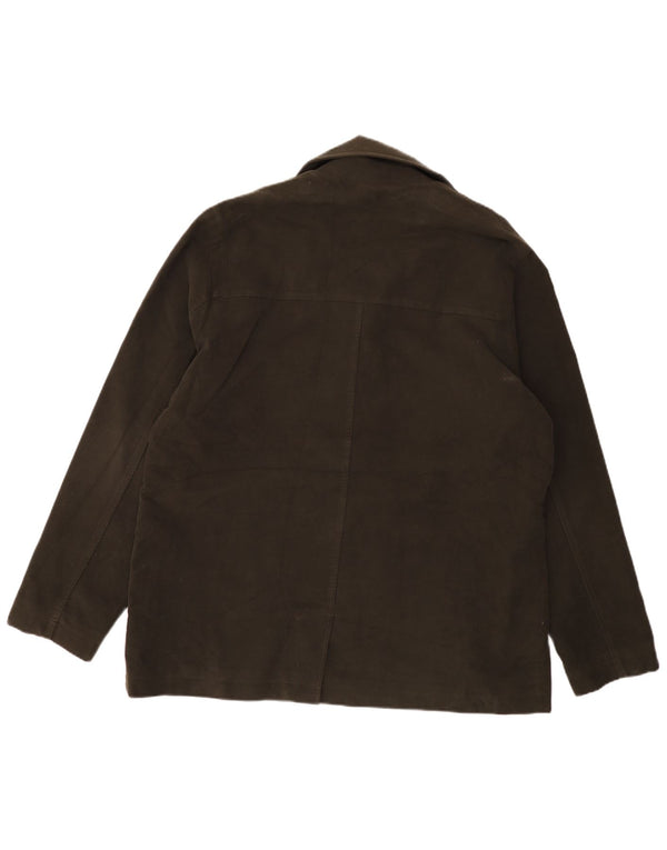 Marks & Spencer Mens Autograph Open Suede Jacket UK 42 XL Khaki