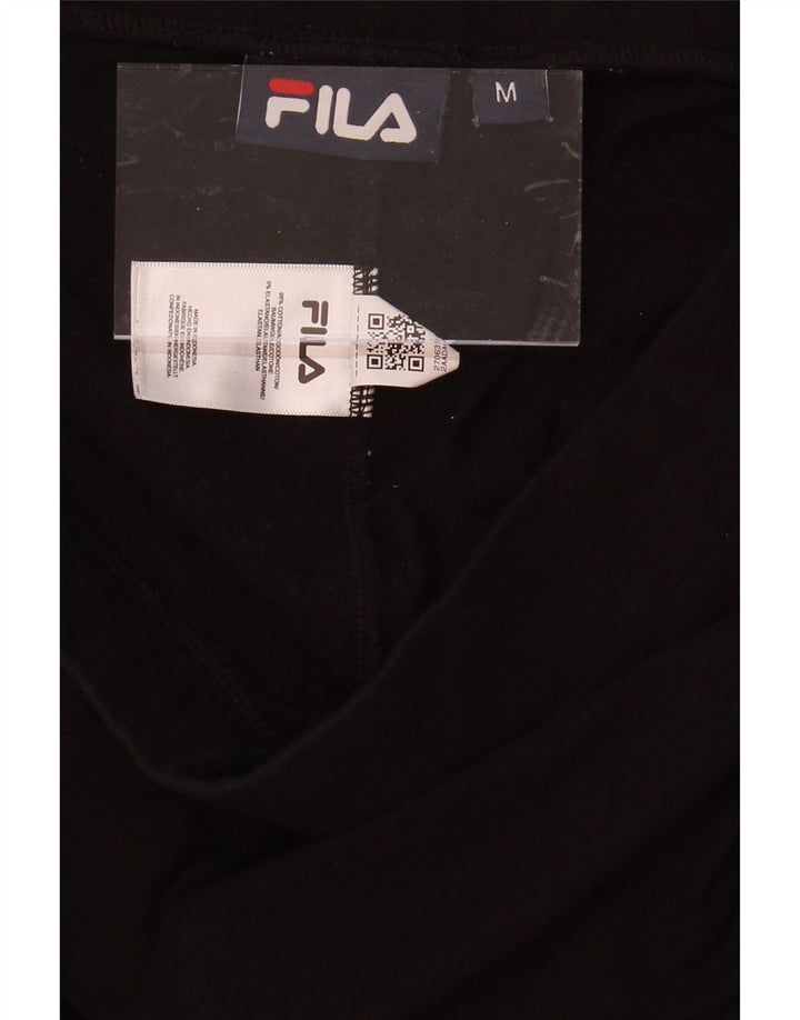 FILA Womens Graphic Leggings UK 12 Medium  Black Cotton Vintage Fila and Second-Hand Fila from Messina Hembry 