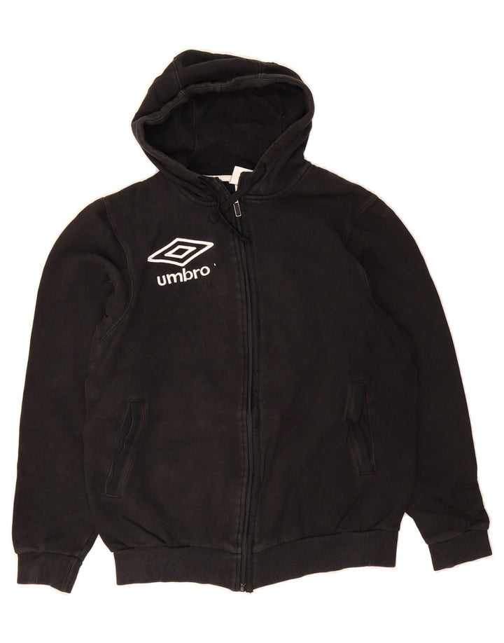 UMBRO Mens Graphic Zip Hoodie Sweater Medium Black Cotton Vintage Umbro and Second-Hand Umbro from Messina Hembry 