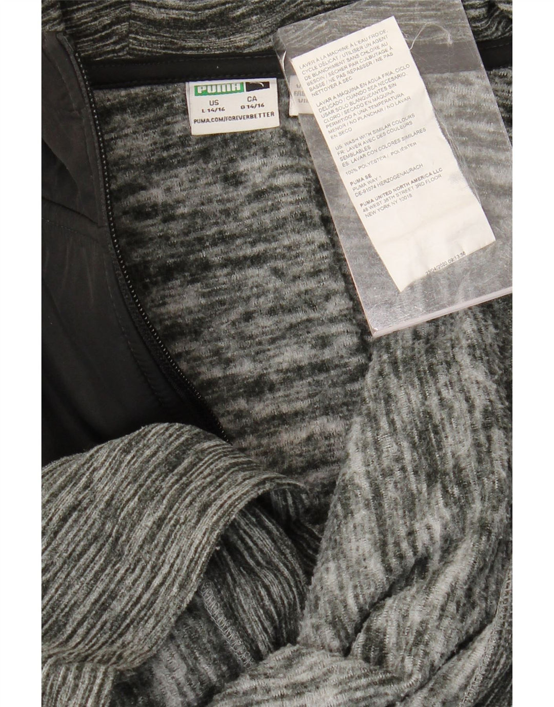 PUMA Boys Zip Hoodie Sweater 14-15 Years Large  Grey Colourblock Polyester