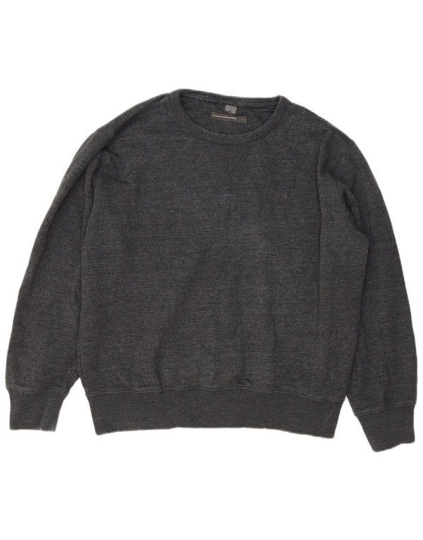 French Connection Mens Sweatshirt Jumper Large Grey Cotton