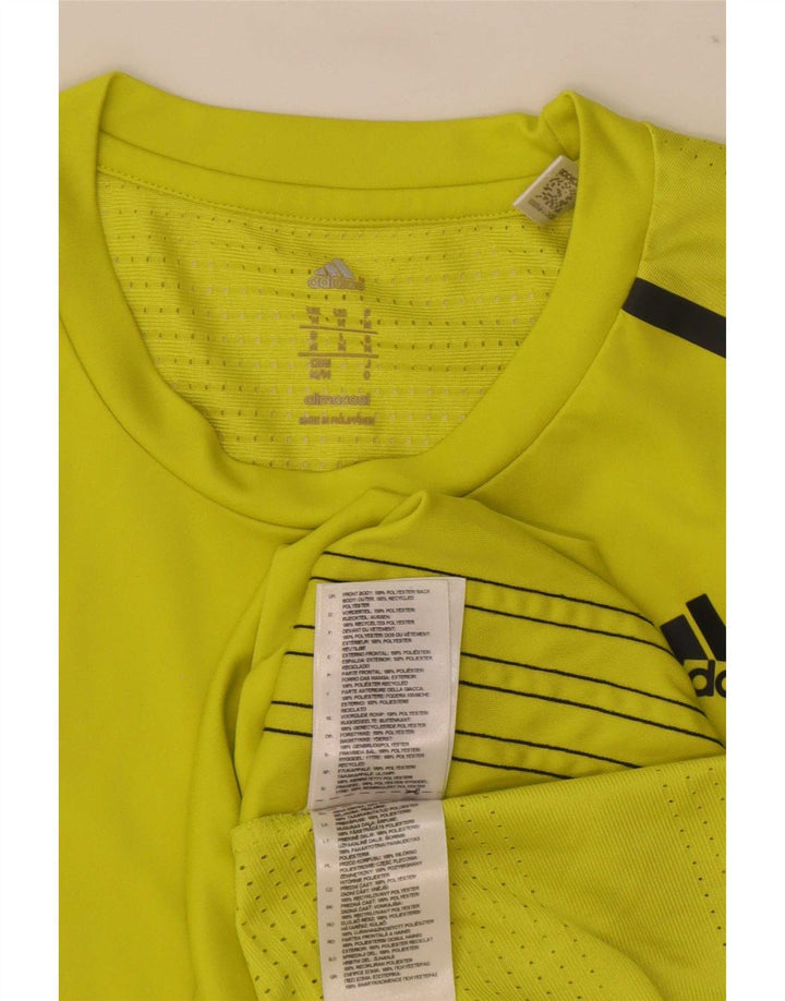 Adidas Mens Climacool T-Shirt Top Medium Yellow Polyester