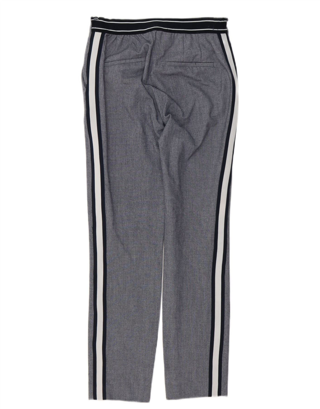 Zara Womens Slim Chino Trousers Small W26 L27 Grey Striped Polyester