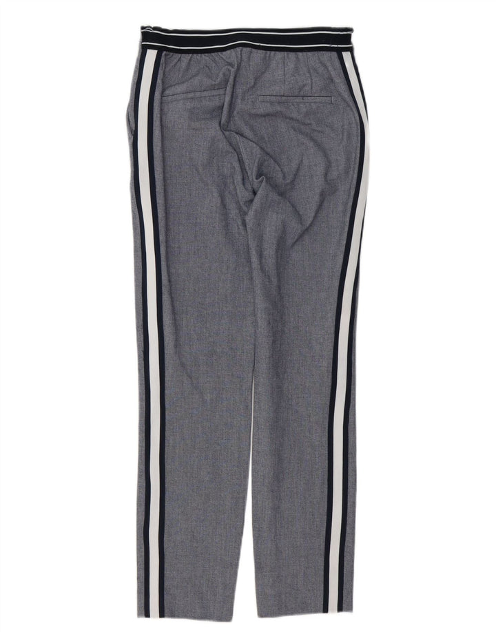 Zara Womens Slim Chino Trousers Small W26 L27 Grey Striped Polyester
