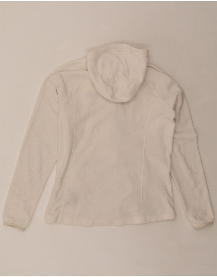 THE NORTH FACE Womens Hooded Fleece Jacket UK 16 Large White Polyester