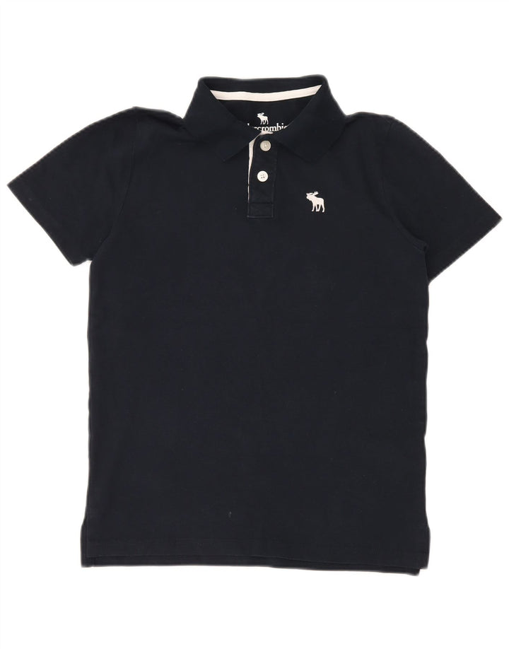 ABERCROMBIE & FITCH Boys Polo Shirt 13-14 Years Navy Blue Cotton