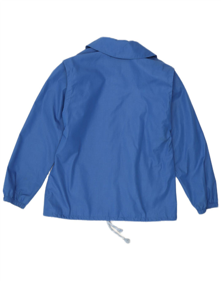 VINTAGE Womens Bomber Jacket UK 12 Medium Blue Polyester