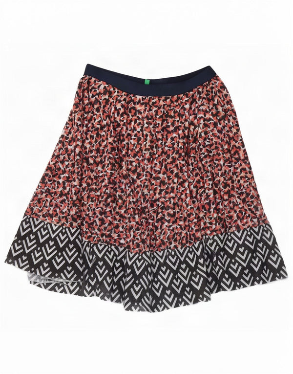 Benetton Womens A-Line Skirt XS W26 Multicoloured Geometric Butterfly