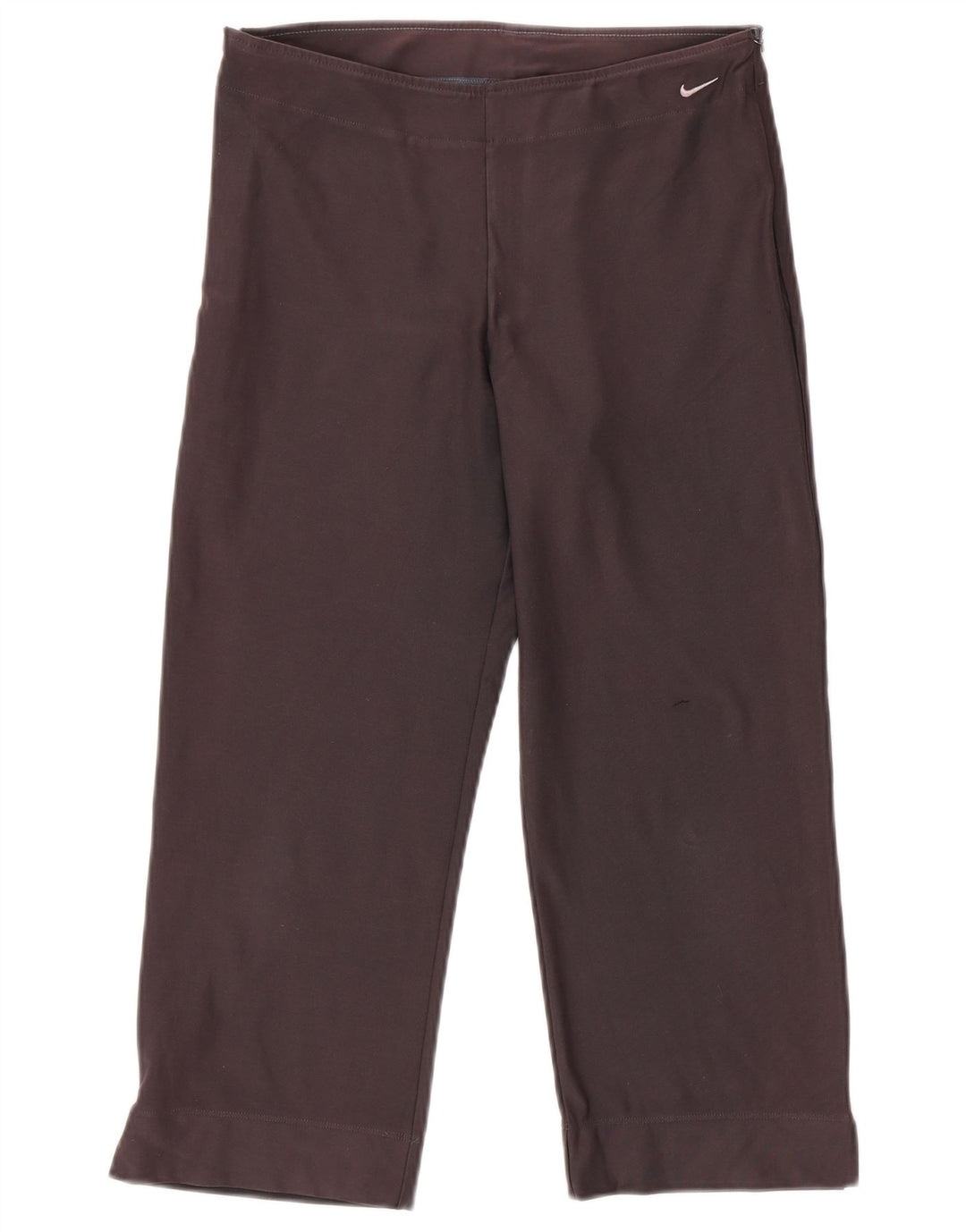 NIKE Womens Dri Fit Capri Tracksuit Trousers UK 12/14 Large  Grey Cotton