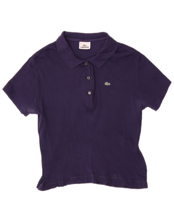 Lacoste Womens Crop Polo Shirt Size 44 Large Navy Blue