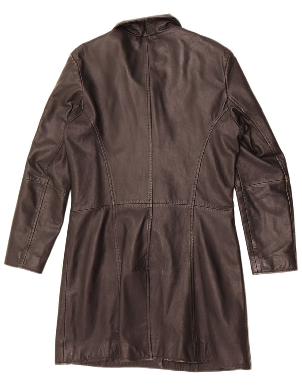 Gipsy Womens Leather Coat UK 12 Medium Brown
