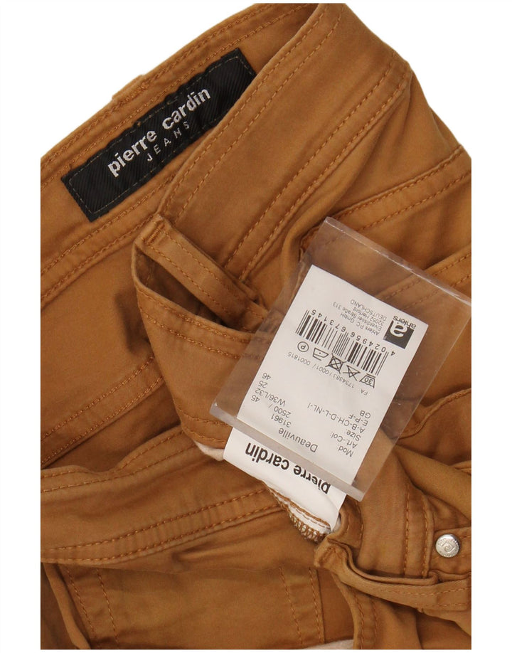PIERRE CARDIN Mens Straight Casual Trousers W36 L32 Beige Cotton