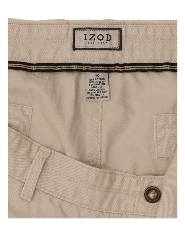 IZOD Mens Cargo Shorts W40 XL Beige Cotton Vintage Izod and Second-Hand Izod from Messina Hembry 
