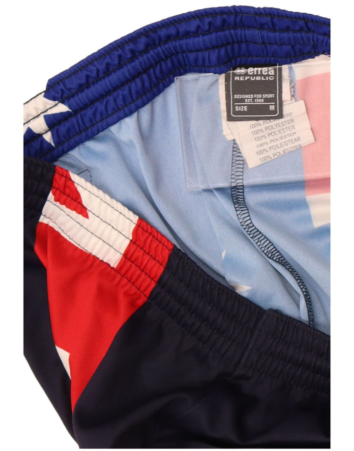 Errea Mens Graphic Sport Shorts Medium  Navy Blue Colourblock Polyester