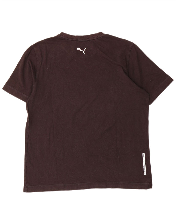 Puma Mens Graphic T-Shirt Top Large Brown Cotton