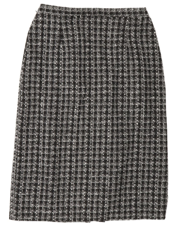 Klasse Womens Pencil Skirt UK 16 Large W32  Black Check Polyester