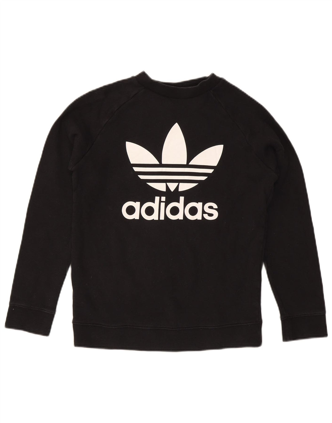 Adidas Womens Graphic Sweatshirt Jumper UK 12 Medium Black