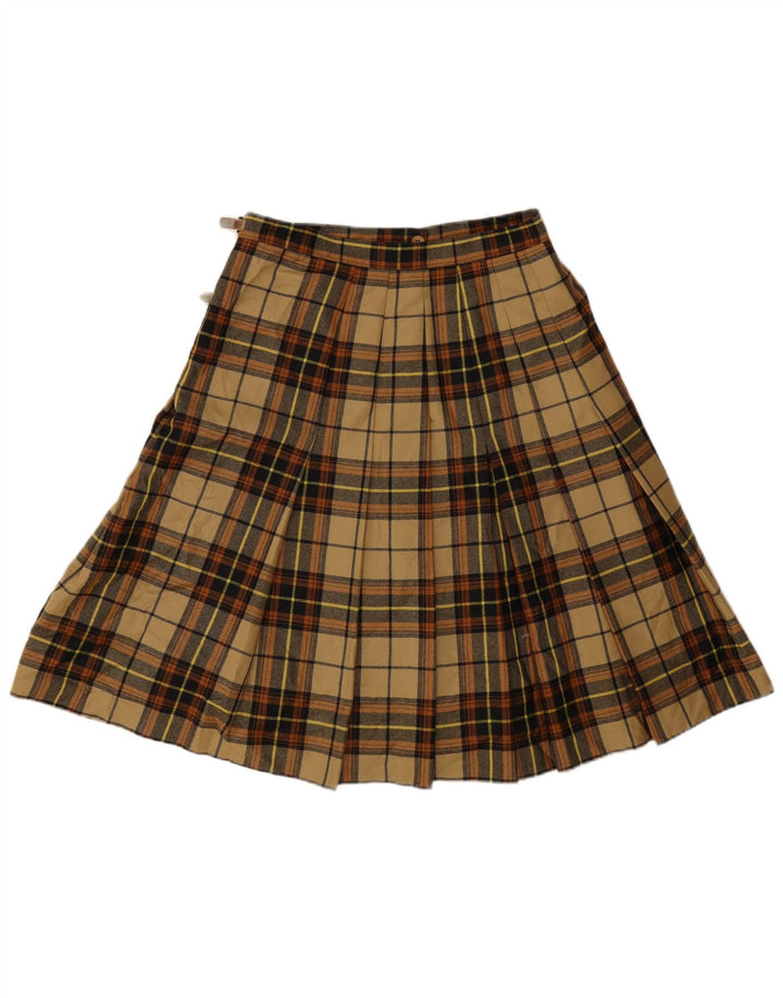 Gino Sartore Womens Wrap Skirt IT 42 Medium W28 Beige Plaid Wool