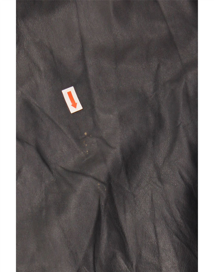 PER ME Womens Leather Jacket UK 22 2XL Black Leather