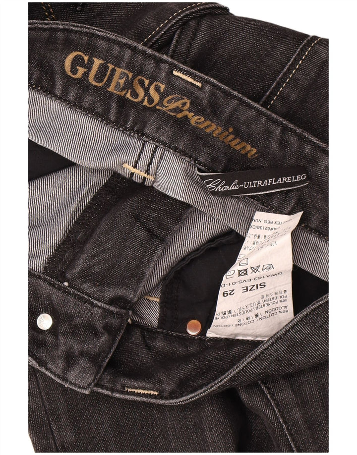 Guess Womens Flared Jeans W29 L32 Black Cotton