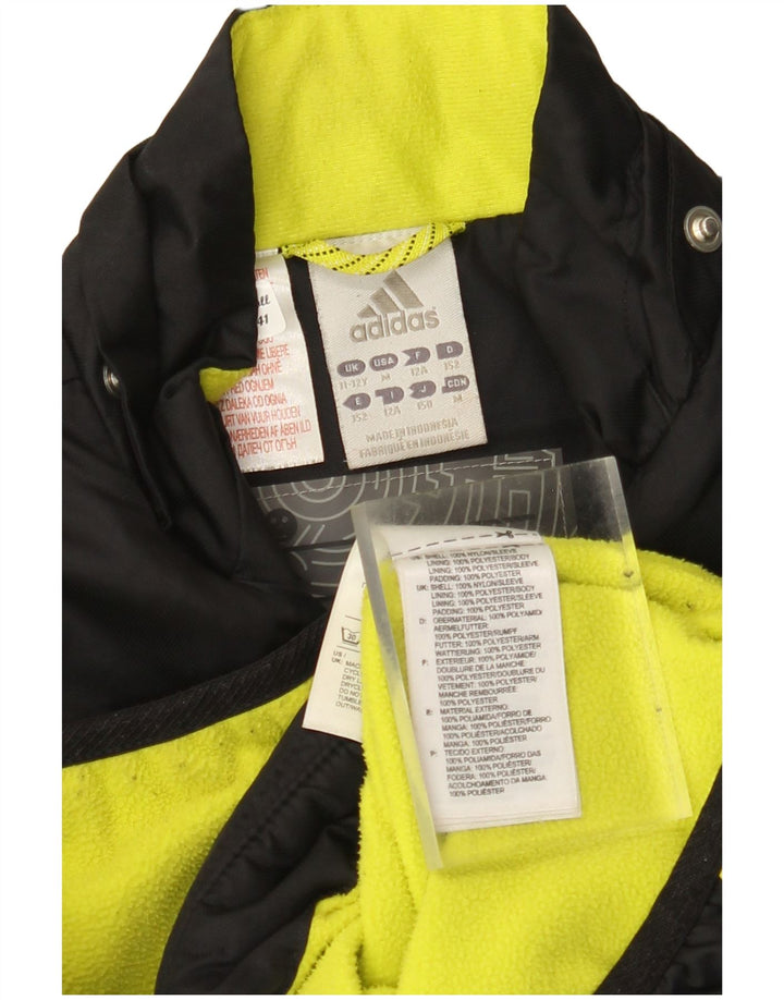 ADIDAS Boys Tracksuit Top Jacket 11-12 Years Black Colourblock Nylon