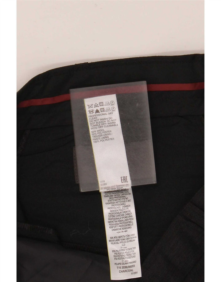 Marks & Spencer Mens Regular Fit Suit Trousers W36 L31 Grey Wool