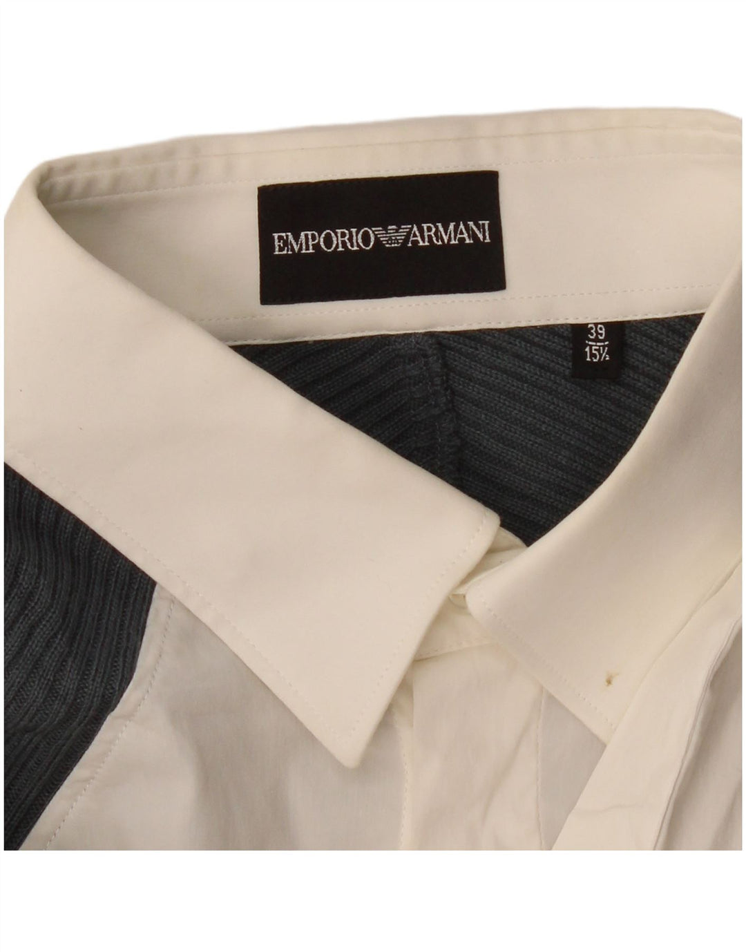 Emporio Armani Mens Shirt Size 39 15 1/2 Medium White Colourblock