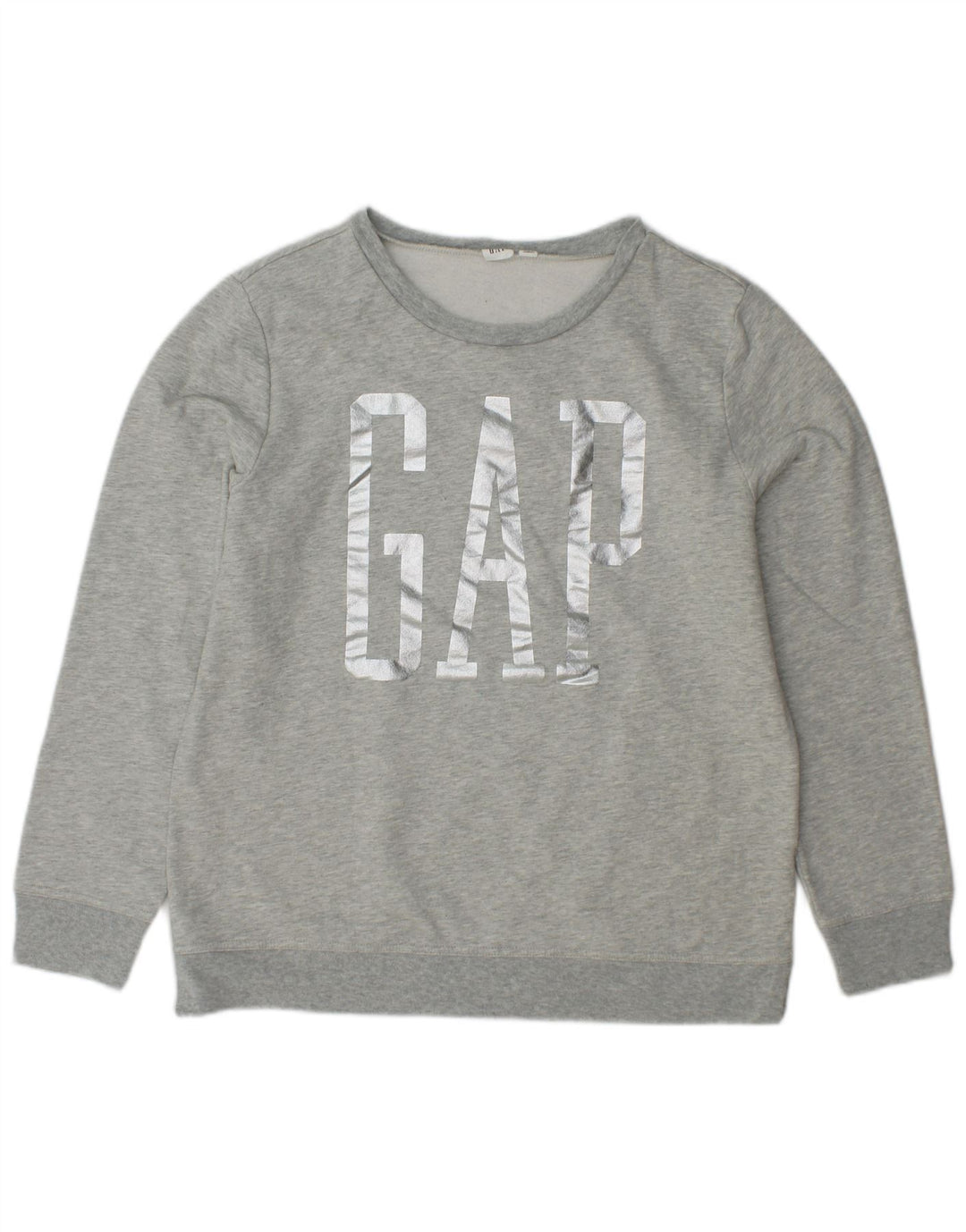 GAP Womens Tall Graphic Sweatshirt Jumper UK 14 Medium Grey Cotton