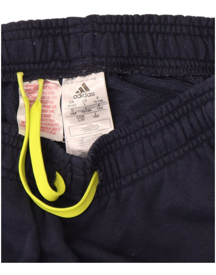 ADIDAS Boys Graphic Tracksuit Trousers Joggers 13-14 Years  Navy Blue