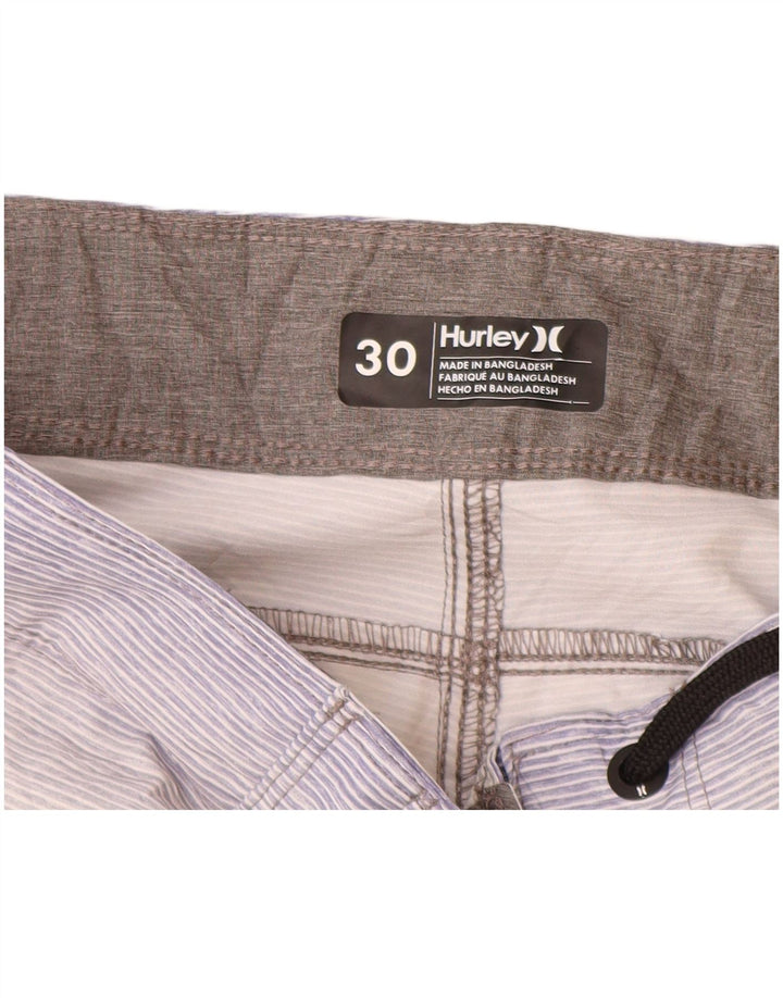 Hurley Mens Graphic Swimming Shorts Medium Grey Colourblock Polyester