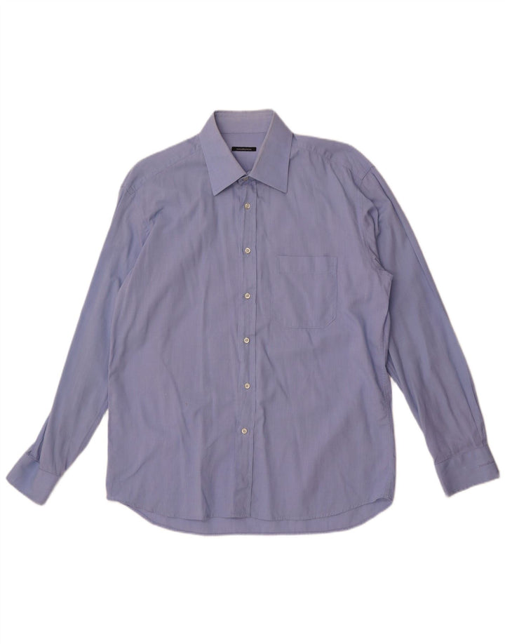 Roccobarocco Mens Shirt Size 42 16 1/2 Large Blue Cotton