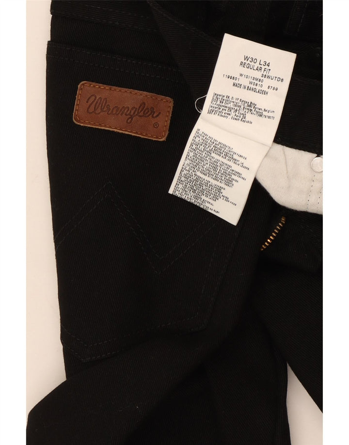 Wrangler Mens Straight Jeans W30 L31 Black Cotton