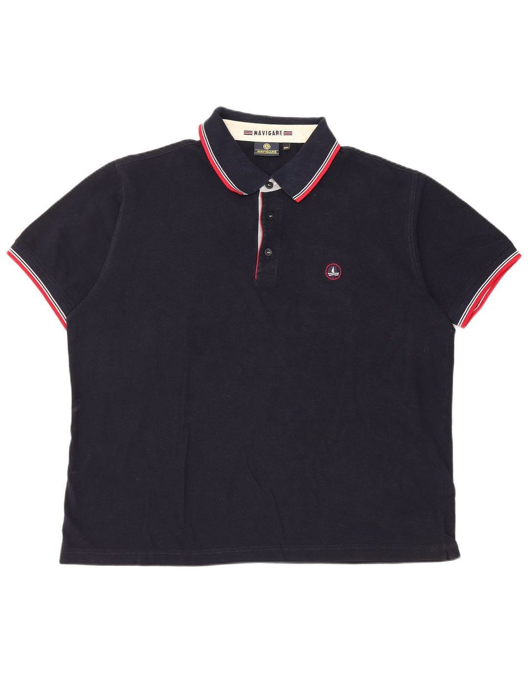 NAVIGARE Mens Polo Shirt 3XL Navy Blue Cotton
