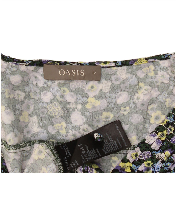 Oasis Womens Blouse Top UK 12 Medium Multicoloured Floral Viscose