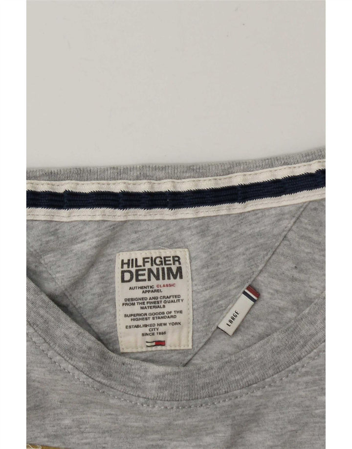 Tommy Hilfiger Mens Graphic T-Shirt Top Large Grey