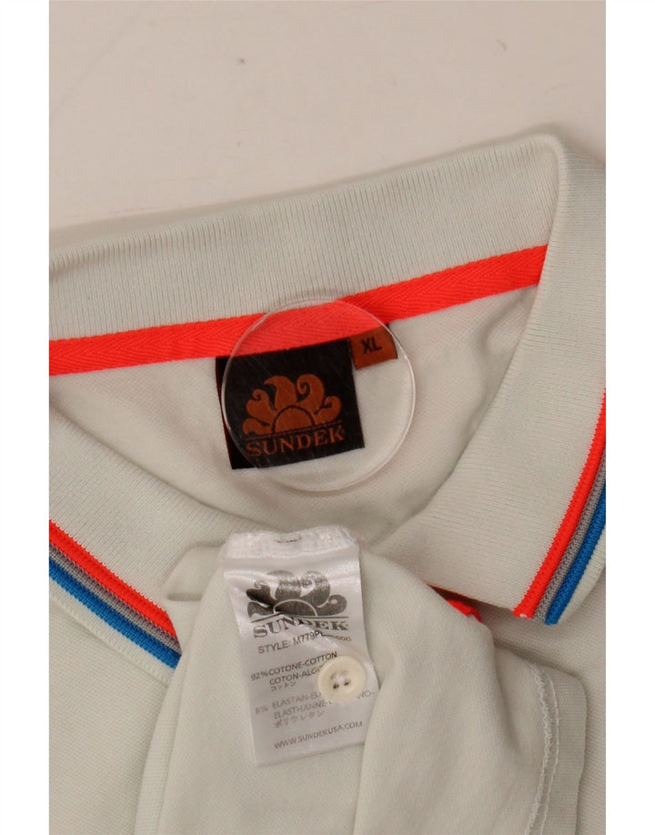Sundek Mens Polo Shirt XL White Cotton