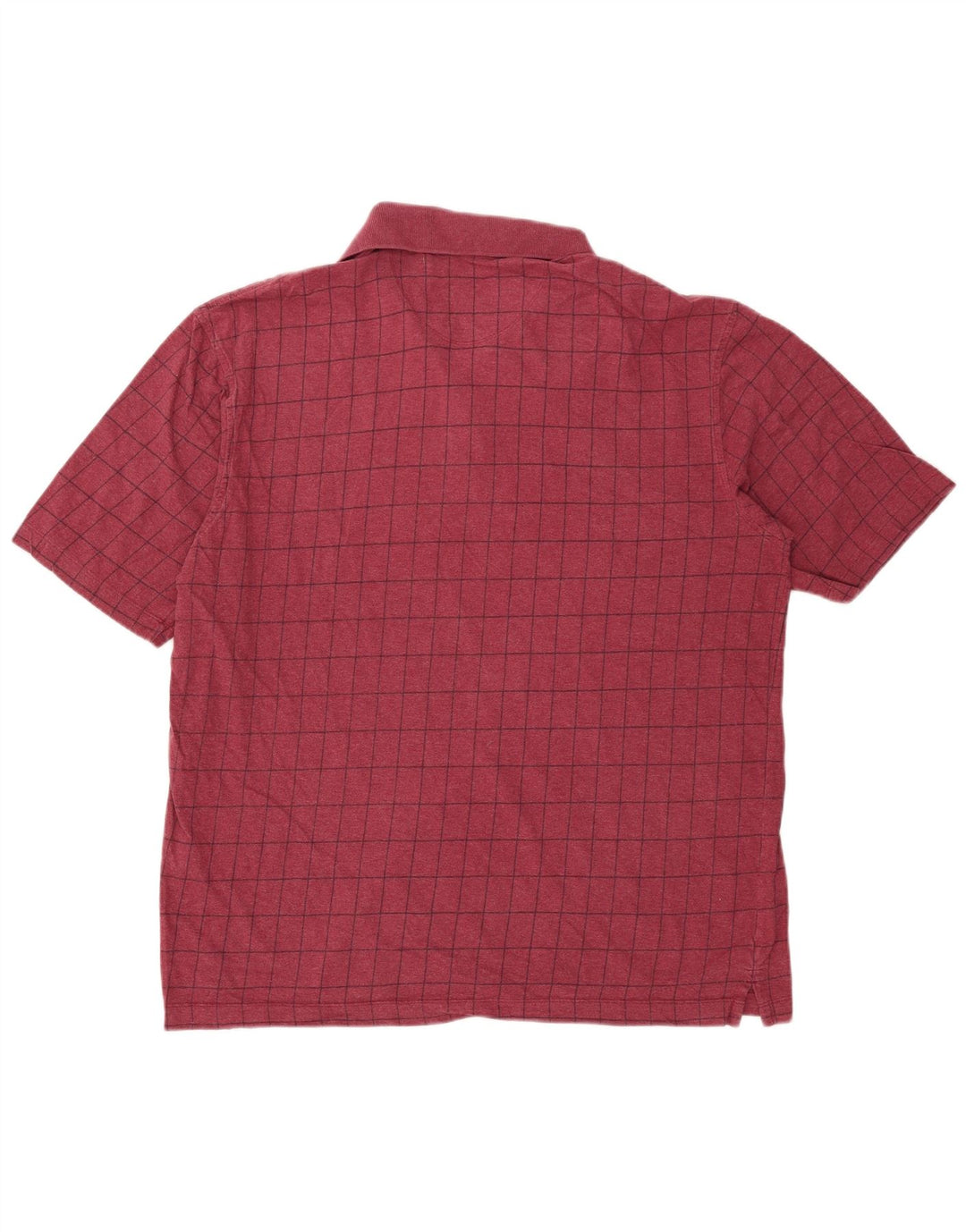 Dockers Mens Polo Shirt XL Maroon Check Cotton