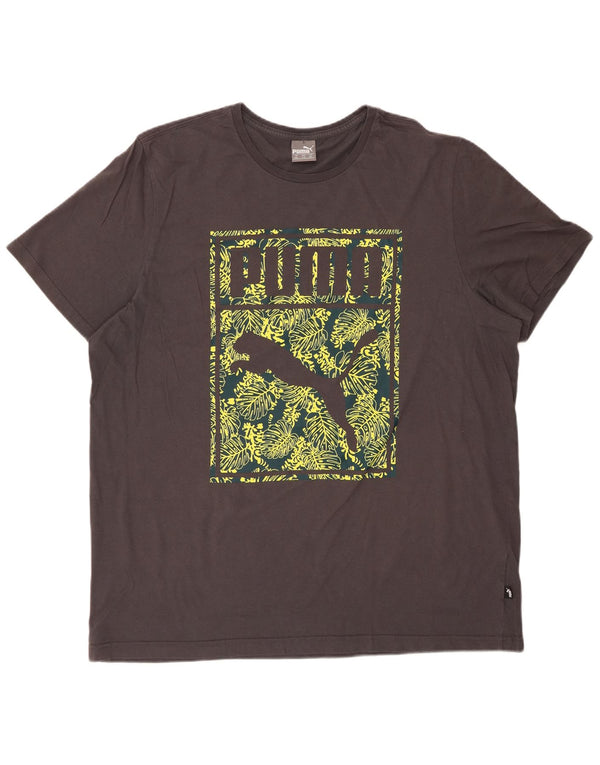 PUMA Mens Graphic T-Shirt Top 2XL Grey