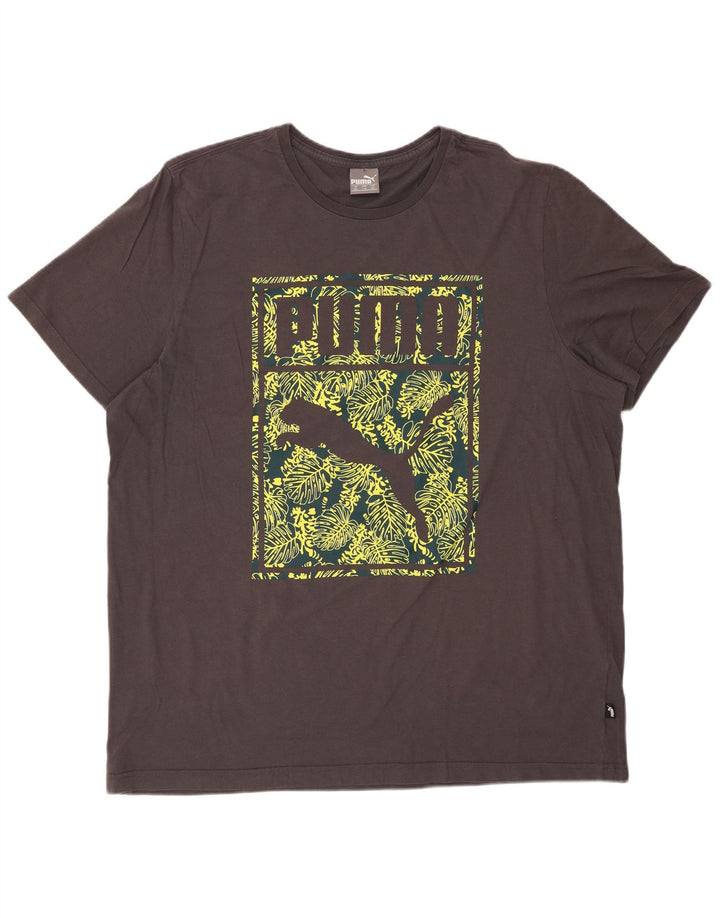 PUMA Mens Graphic T-Shirt Top 2XL Grey