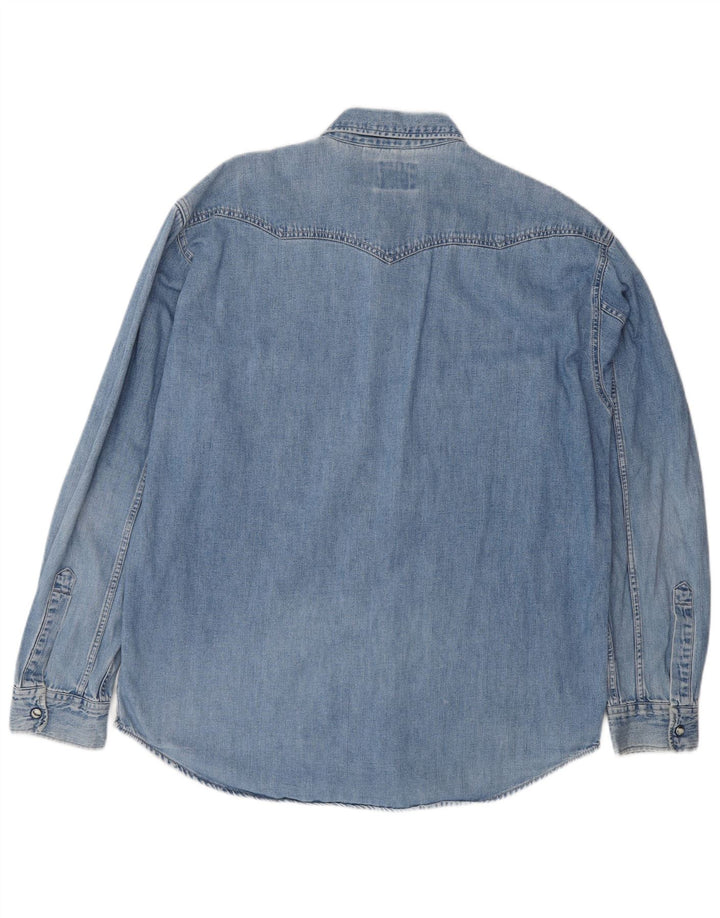 LEVI'S Mens Denim Shirt Large Blue Cotton