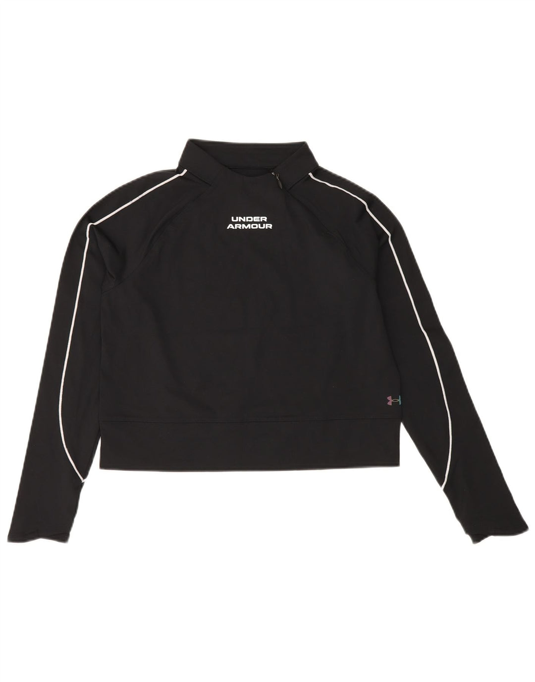 UNDER ARMOUR Womens Cold Gear Crop Sweatshirt Jumper UK 10 Small Black