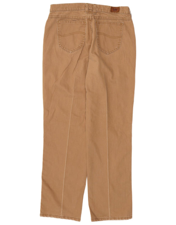 LEE Womens Relaxed Fit Straight Jeans US 10 Large W30 L31 Beige Cotton
