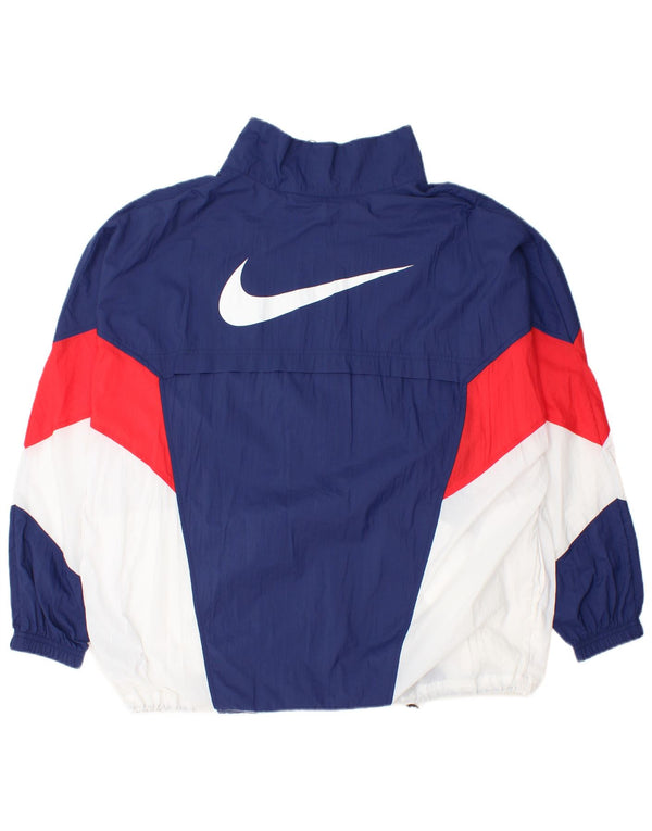 Nike Mens Tracksuit Top Jacket Large Navy Blue Colourblock Nylon