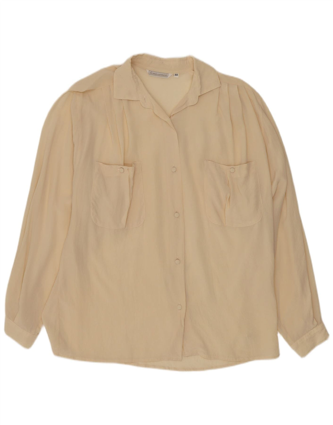 Vintage Womens Shirt Blouse IT 44 Medium Off White Silk