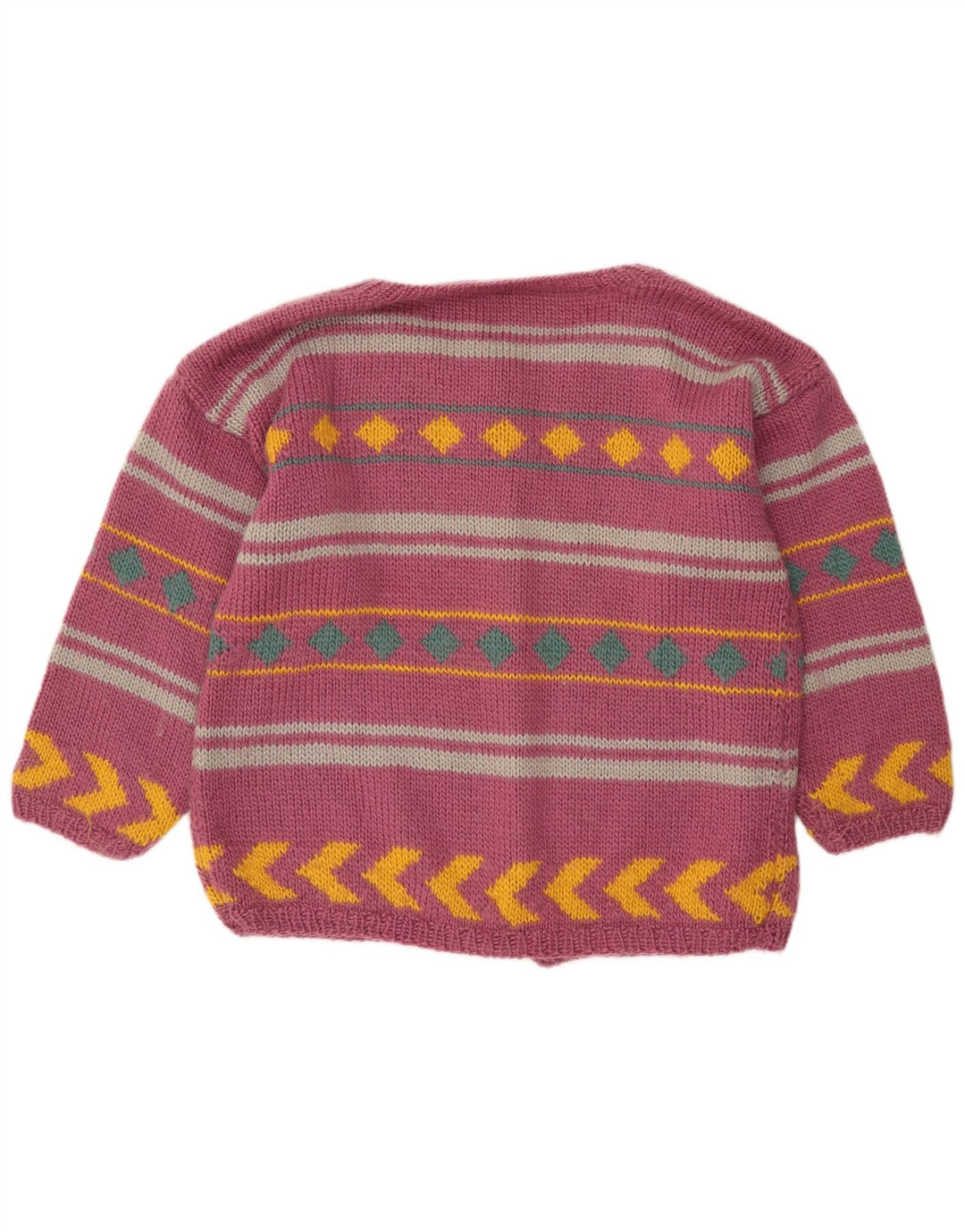 VINTAGE Womens Cardigan Sweater UK 18 XL Purple Striped