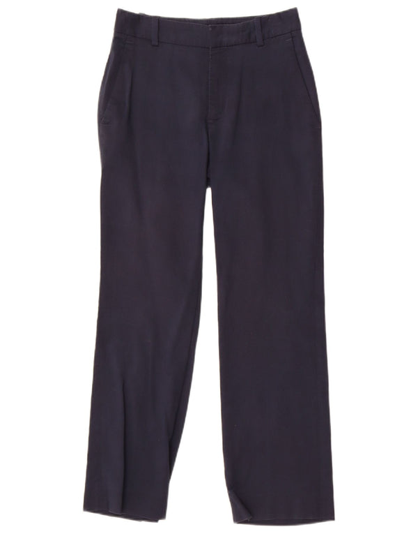 Zara Womens Straight Chino Trousers EU 34 2XS W24 L26 Navy Blue Cotton