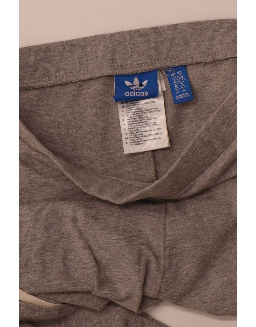 ADIDAS Womens Leggings UK 6 XS Grey Cotton