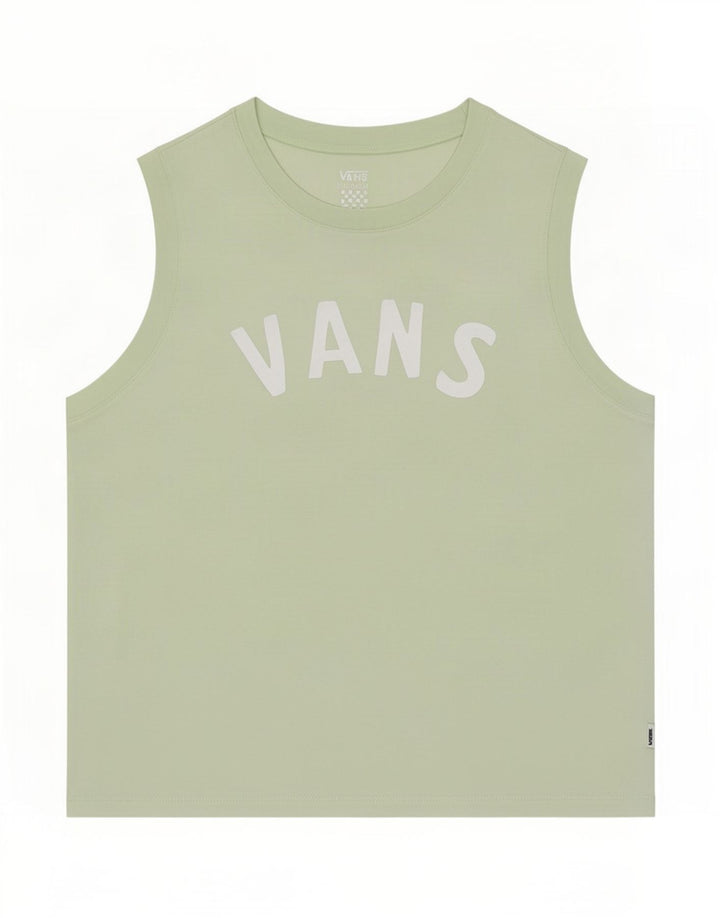 Vans Womens Graphic Vest Top UK 12 Medium Green